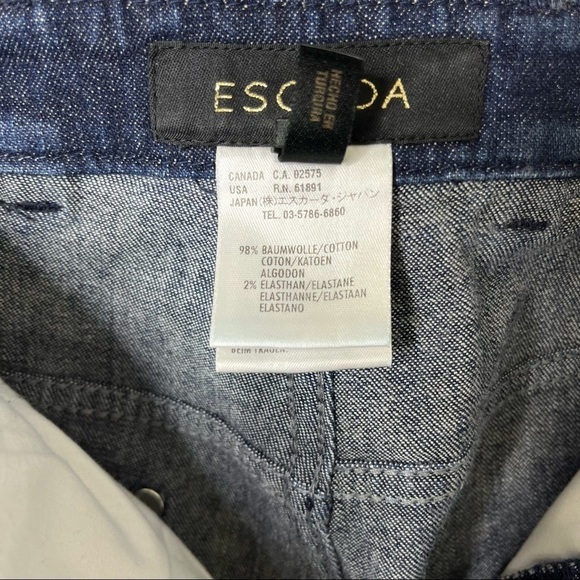 Escada Straight Leg Jeans Dark Wash Size 42 Raised Seam - Picture 7 of 9